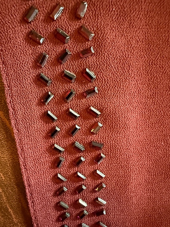 White House Black Market Deep Garnet Beaded Scarf - Picture 5 of 5